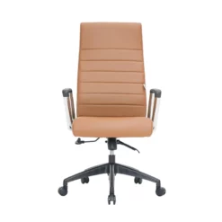 LeisureMod Hilton Modern High Back Leather Conference Office Chair In Gray -CYMAX Sales 2633322 1 L