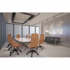 LeisureMod Hilton Modern High Back Leather Conference Office Chair Light Brown -CYMAX Sales 2633322 11 L 2