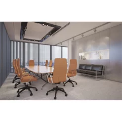 LeisureMod Hilton Modern High Back Leather Conference Office Chair In Gray -CYMAX Sales 2633322 11 L