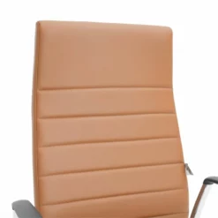 LeisureMod Hilton Modern High Back Leather Conference Office Chair Light Brown -CYMAX Sales 2633322 8 L 2