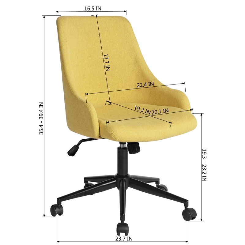 FurnitureR Upholstered Adjustable High Back Task Chair 7 FurnitureR Upholstered Adjustable High Back Task Chair - Image 5