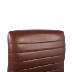 FurnitureR Faux Leather Home Office Chair Swivel Height Adjustable Chrome- Brown 14 FurnitureR Faux Leather Home Office Chair Swivel Height Adjustable Chrome- Brown -CYMAX Sales 2638548 5 L