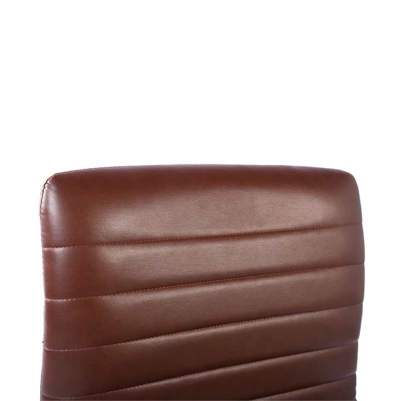 FurnitureR Faux Leather Home Office Chair Swivel Height Adjustable Chrome- Brown 7 FurnitureR Faux Leather Home Office Chair Swivel Height Adjustable Chrome- Brown - Image 5