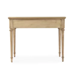 Bowery Hill Traditional Wooden 38" Writing Desk With Storage - Beige -CYMAX Sales 2639384 4 L