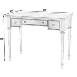 Bowery Hill Traditional Wooden 38" Writing Desk With Storage - Beige -CYMAX Sales 2639384 6 L