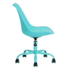 Homycasa Blue Leather Swivel Task Office Chair -CYMAX Sales 2642209 6 L