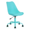 Homycasa Blue Leather Swivel Task Office Chair -CYMAX Sales 2642209 L