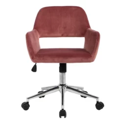 Homycasa Rose Velvet Upholstered Task Chair Swivel Home Office Chair -CYMAX Sales 2642214 2 L