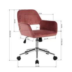 Homycasa Rose Velvet Upholstered Task Chair Swivel Home Office Chair -CYMAX Sales 2642214 3 L