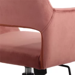 Homycasa Rose Velvet Upholstered Task Chair Swivel Home Office Chair -CYMAX Sales 2642214 4 L