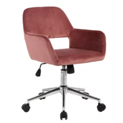Homycasa Rose Velvet Upholstered Task Chair Swivel Home Office Chair