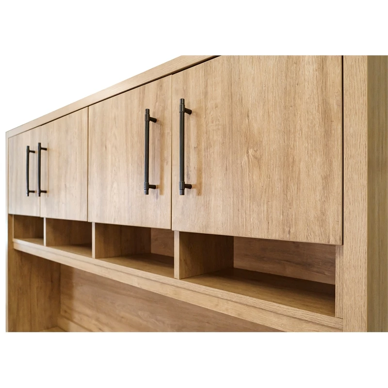 Contemporary Wood Laminate Office Desk Credenza Fully Assembled Light Brown 4 Contemporary Wood Laminate Office Desk Credenza Fully Assembled Light Brown - Image 2