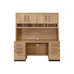 Contemporary Wood Laminate Office Desk Credenza Fully Assembled Light Brown 16 Contemporary Wood Laminate Office Desk Credenza Fully Assembled Light Brown -CYMAX Sales 2642280 5 L