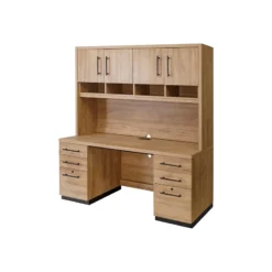 Contemporary Wood Laminate Office Desk Credenza Fully Assembled Light Brown 18 Contemporary Wood Laminate Office Desk Credenza Fully Assembled Light Brown -CYMAX Sales 2642280 7 L