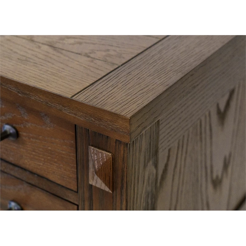 Rustic Half Pedestal Desk Wood Office Writing Table Fully Assembled Brown 8 Rustic Half Pedestal Desk Wood Office Writing Table Fully Assembled Brown - Image 6