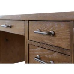 Rustic Half Pedestal Desk Wood Office Writing Table Fully Assembled Brown 21 Rustic Half Pedestal Desk Wood Office Writing Table Fully Assembled Brown -CYMAX Sales 2642287 6 L