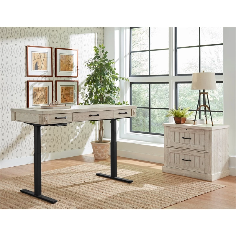 Rustic Wood Electronic Sit/Stand Desk Writing Table Office Storage White 3 Rustic Wood Electronic Sit/Stand Desk Writing Table Office Storage White