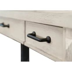 Rustic Wood Electronic Sit/Stand Desk Writing Table Office Storage White 14 Rustic Wood Electronic Sit/Stand Desk Writing Table Office Storage White -CYMAX Sales 2642289 5 L