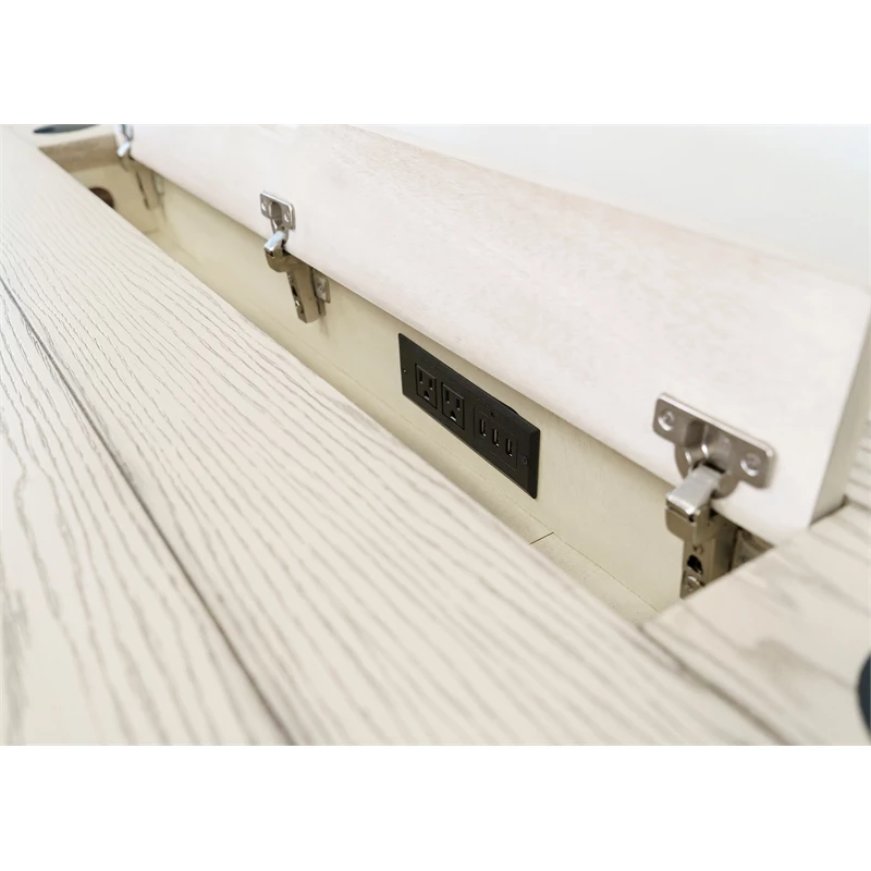 Rustic Wood Electronic Sit/Stand Desk Writing Table Office Storage White 11 Rustic Wood Electronic Sit/Stand Desk Writing Table Office Storage White - Image 9