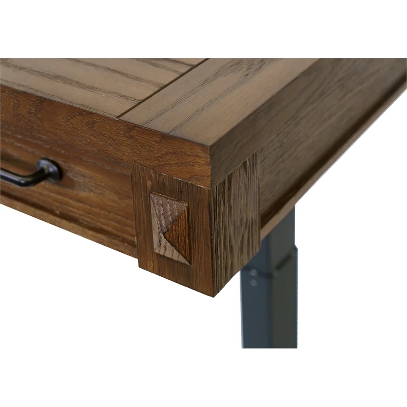 Rustic Wood Electronic Sit/Stand Desk Writing Table Office Storage Brown 5 Rustic Wood Electronic Sit/Stand Desk Writing Table Office Storage Brown - Image 3