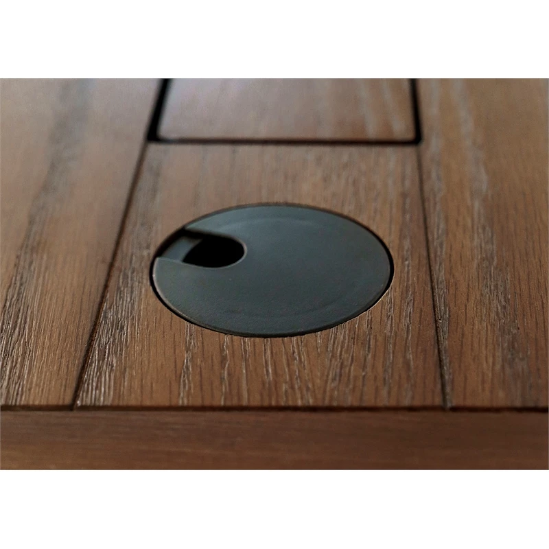 Rustic Wood Electronic Sit/Stand Desk Writing Table Office Storage Brown 7 Rustic Wood Electronic Sit/Stand Desk Writing Table Office Storage Brown - Image 5