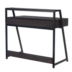 LIVILAND 39 In Rectangular 3 Drawer Writing Desk W/ Solid Wood Material Espresso -CYMAX Sales 2643052 10 L