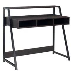 LIVILAND 39 In Rectangular 3 Drawer Writing Desk W/ Solid Wood Material Espresso -CYMAX Sales 2643052 13 L