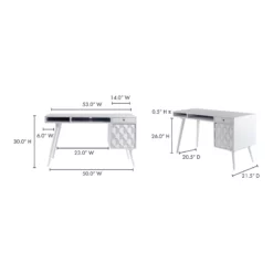 Moe's Home Collection O2 1-Open Drawer Modern Wood Desk In White -CYMAX Sales 2643269 5 L