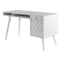 Moe's Home Collection O2 1-Open Drawer Modern Wood Desk In White