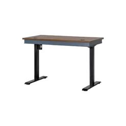Bowery Hill Farmhouse Electric Sit/Stand Wood Desk Height Adjustable In Blue -CYMAX Sales 2644886 3 L