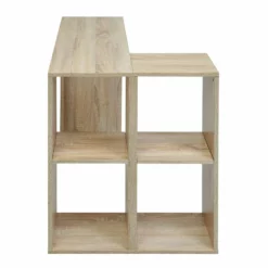 Pemberly Row 35.4" L-Shaped Wood Computer Desk With Shelves In Light Oak -CYMAX Sales 2646969 3 L