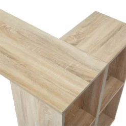 Pemberly Row 35.4" L-Shaped Wood Computer Desk With Shelves In Light Oak -CYMAX Sales 2646969 5 L