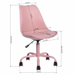 Pemberly Row Swivel Adjustable Faux Leather & Plastic Task Chair In Pink -CYMAX Sales 2646970 7 L