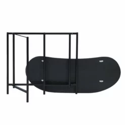 Pemberly Row Oval Modern Engineered Wood Foldable Computer Table In Black -CYMAX Sales 2646973 2 L