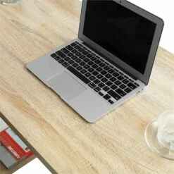 Pemberly Row Modern Engineered Wood Computer Desk With Bookcase In Oak 15 Pemberly Row Modern Engineered Wood Computer Desk With Bookcase In Oak -CYMAX Sales 2646975 5 L