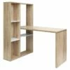 Pemberly Row Modern Engineered Wood Computer Desk With Bookcase In Oak -CYMAX Sales 2646975 L