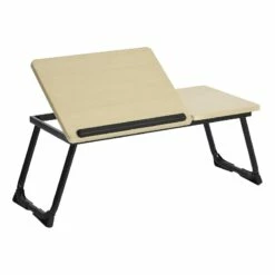 Pemberly Row Modern Solid Wood Oak Beech Black MDF Computer Laptop