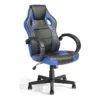 Homycasa Blue Leather Racing Style Ergonomic Gaming Chair 2 Homycasa Blue Leather Racing Style Ergonomic Gaming Chair -CYMAX Sales 2647689 3 L