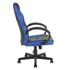 Homycasa Blue Leather Racing Style Ergonomic Gaming Chair -CYMAX Sales 2647689 9 L