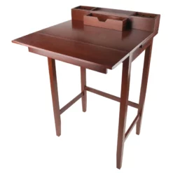 Pemberly Row Transitional Wood Standing Desk In Walnut Finish -CYMAX Sales 2650401 10 L