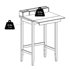 Pemberly Row Transitional Wood Standing Desk In Walnut Finish -CYMAX Sales 2650401 8 L