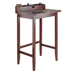 Pemberly Row Transitional Wood Standing Desk In Walnut Finish -CYMAX Sales 2650401 9 L