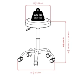 Pemberly Row Metal Faux Leather Adjustable Swivel Drafting Stool In Black -CYMAX Sales 2650408 12 L