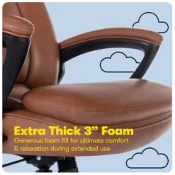 Serta Fairbanks Big And Tall Executive Office Chair Cognac Bonded Leather 41 Serta Fairbanks Big And Tall Executive Office Chair Cognac Bonded Leather -CYMAX Sales 2652495 7 L 1
