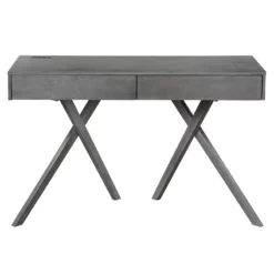 Furniture Of America Alto Wood Writing Desk With USB In Gray 37 Furniture Of America Alto Wood Writing Desk With USB In Gray -CYMAX Sales 2654348 2 L