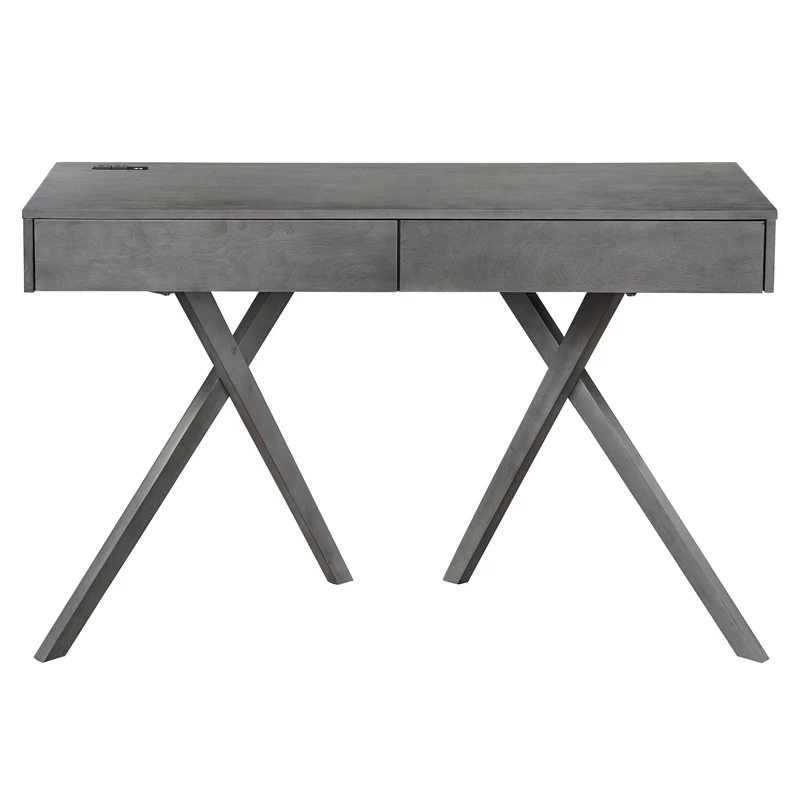 Furniture Of America Alto Wood Writing Desk With USB In Gray 18 Furniture Of America Alto Wood Writing Desk With USB In Gray - Image 16