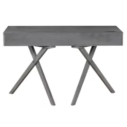 Furniture Of America Alto Wood Writing Desk With USB In Gray 41 Furniture Of America Alto Wood Writing Desk With USB In Gray -CYMAX Sales 2654348 3 L