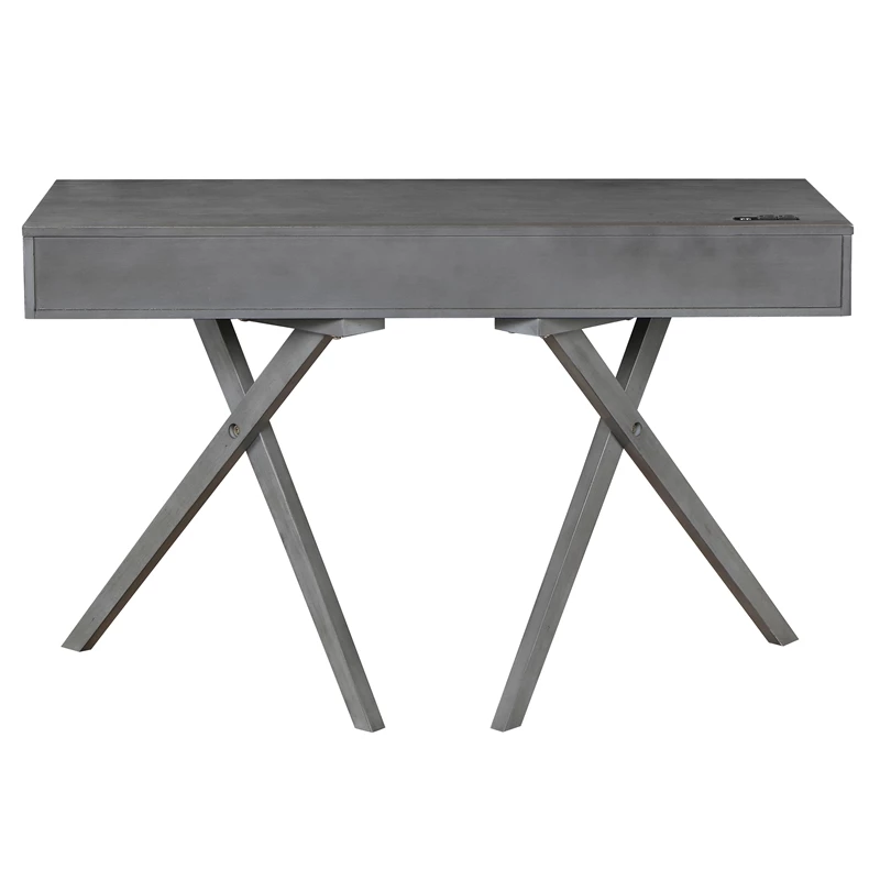 Furniture Of America Alto Wood Writing Desk With USB In Gray 22 Furniture Of America Alto Wood Writing Desk With USB In Gray - Image 20