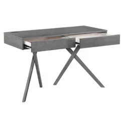Furniture Of America Alto Wood Writing Desk With USB In Gray 40 Furniture Of America Alto Wood Writing Desk With USB In Gray -CYMAX Sales 2654348 5 L