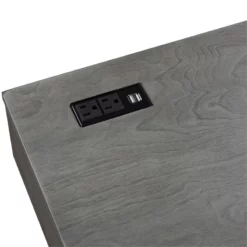 Furniture Of America Alto Wood Writing Desk With USB In Gray 35 Furniture Of America Alto Wood Writing Desk With USB In Gray -CYMAX Sales 2654348 8 L